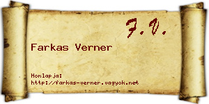 Farkas Verner névjegykártya